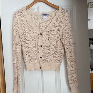 Cotton Emporium Beige Lace Cardigan
